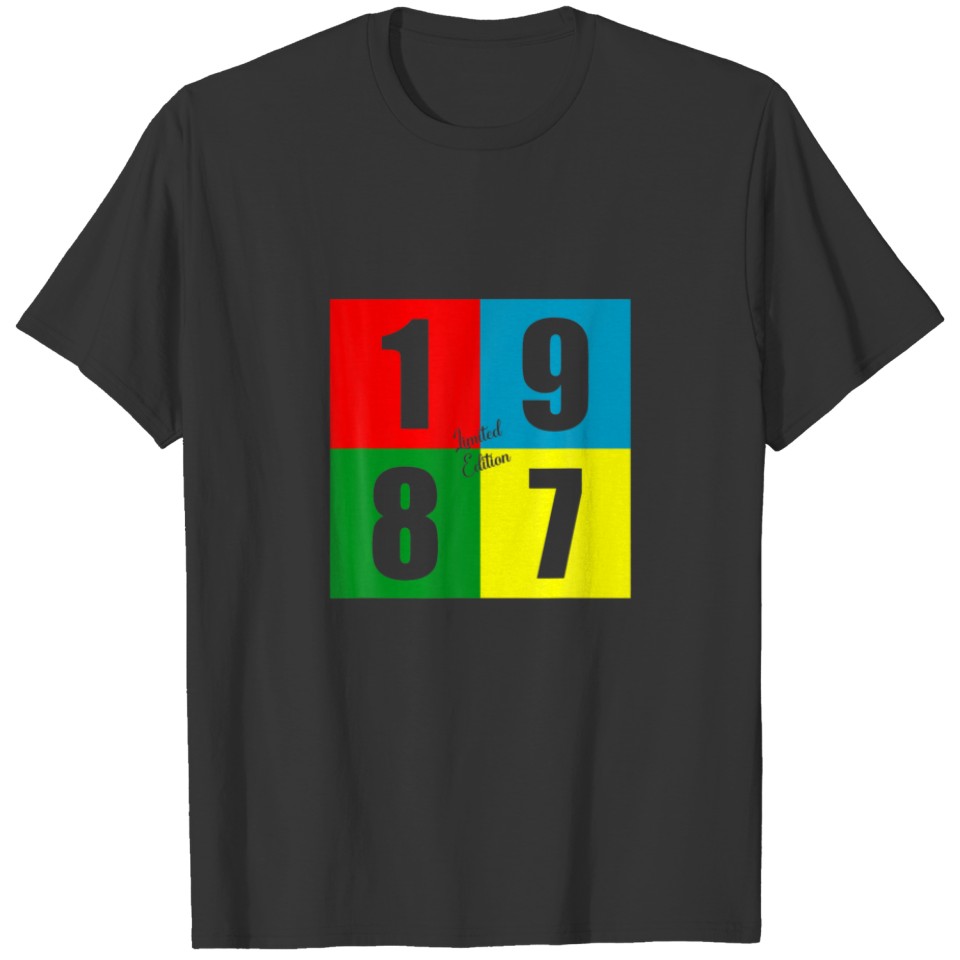 Born In 1987 Retro Vintage 35Th Limited Edition Bi T-shirt