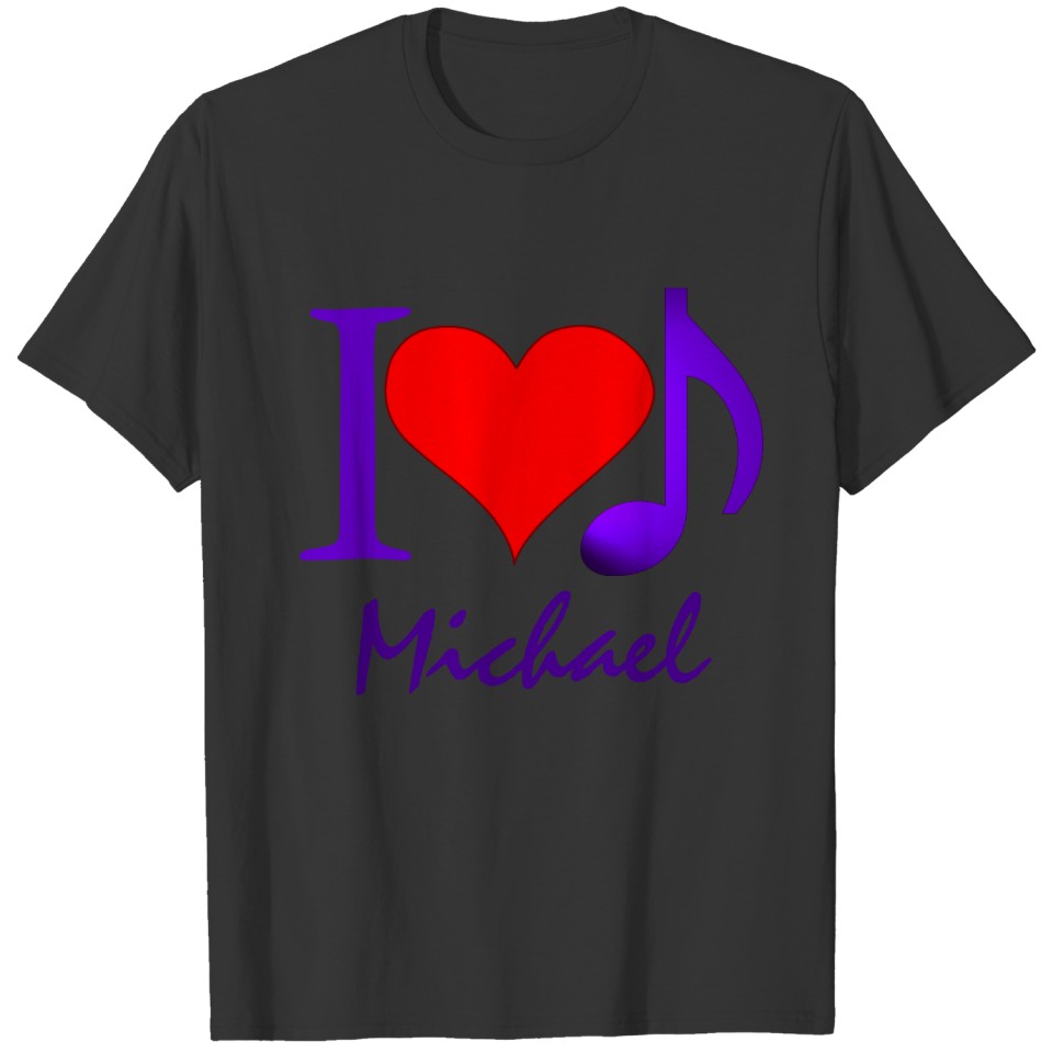 I Heart Music Purple and Red Design Personalized T-shirt