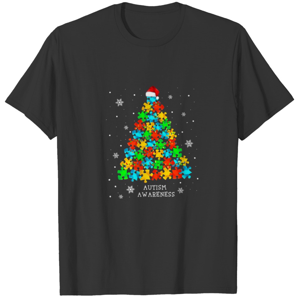 Puzzle Autism Christmas Tree Autism Awareness Chri T-shirt