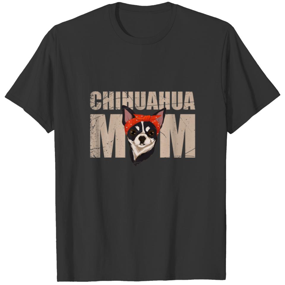 Mothers Day Dog Owner Chihuahua Mom Bandana Animal T-shirt