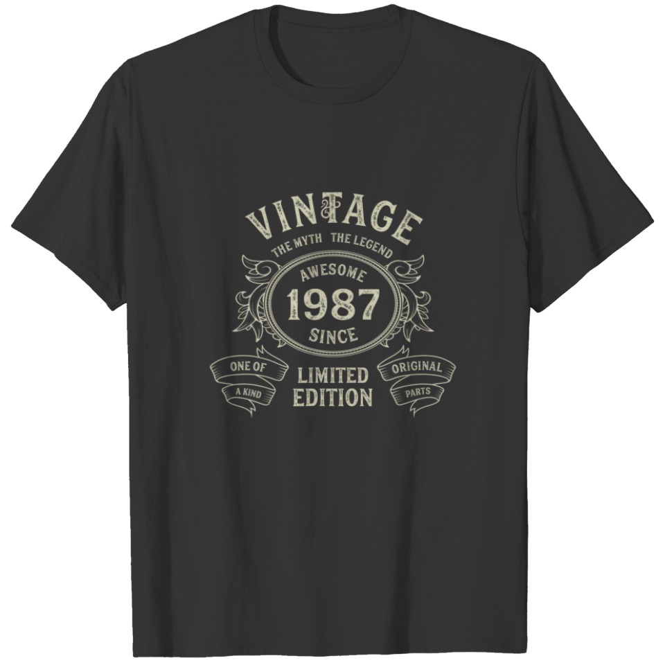 Vintage 1987 Limited Edition Born In 1987 34Th Bir T-shirt