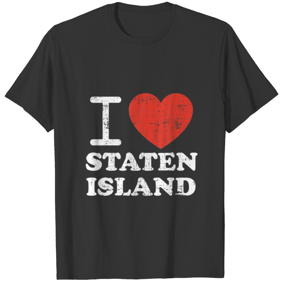I Love Staten Island Red Heart Meme Funny T-shirt