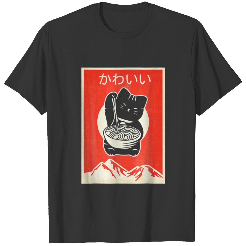 Vintage Kawaii Cat Anime T-shirt