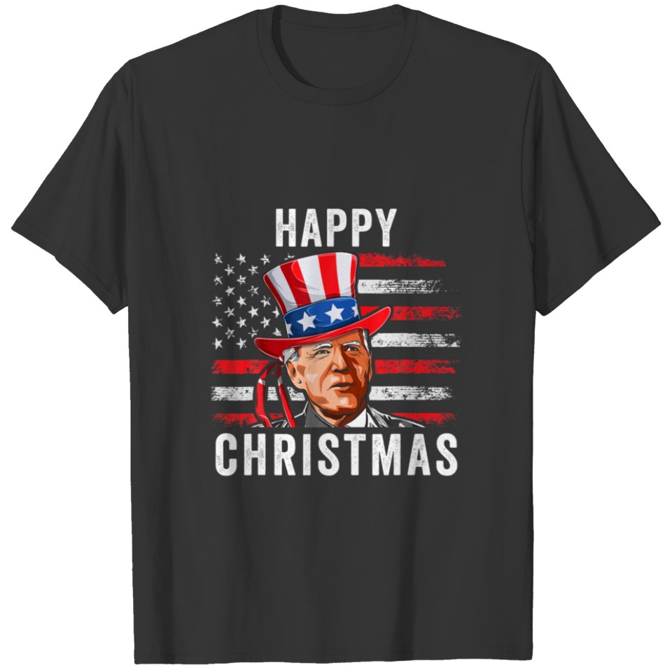 Joe Biden Happy Christmas Funny 4Th Of July T-shirt