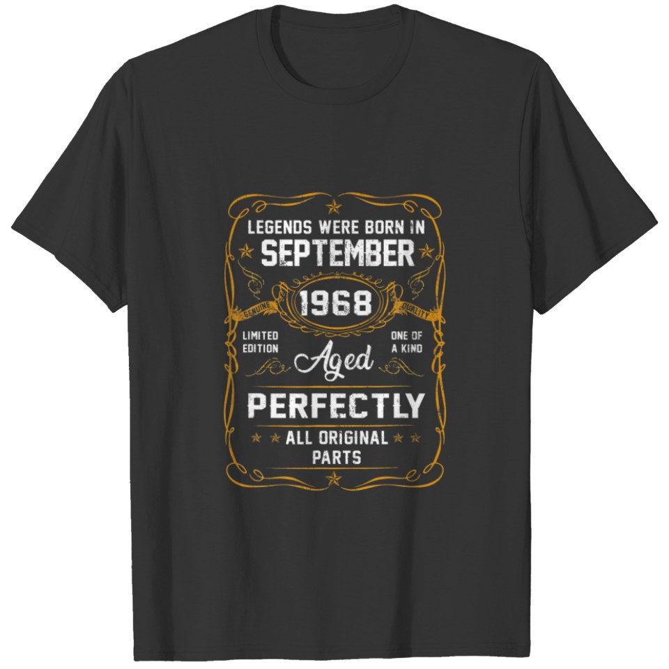 53 Years Old Gifts Legend September 1968 53Rd Bday T-shirt