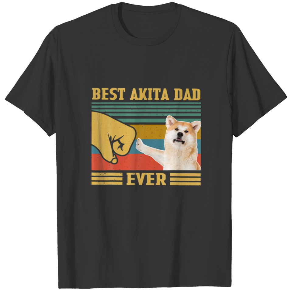 Best Akita Dad Ever Vintage Fathers Day Christmas T-shirt