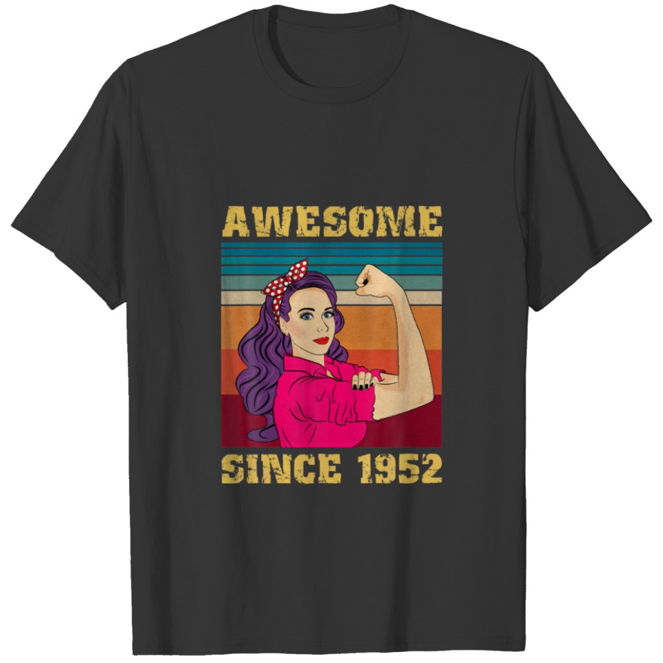 70 Years Old Women Birthday Gifts Vintage Awesome T-shirt
