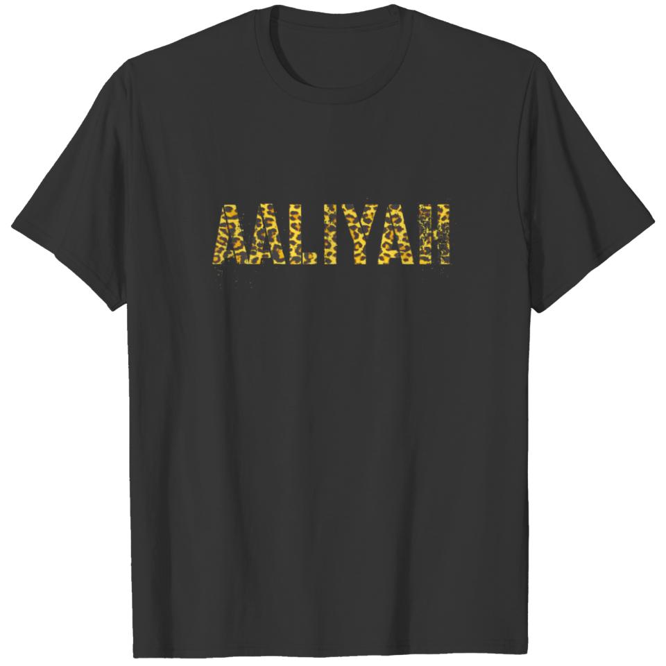 First Name AALIYAH Leopard Print Girl Cheetah Sist T-shirt