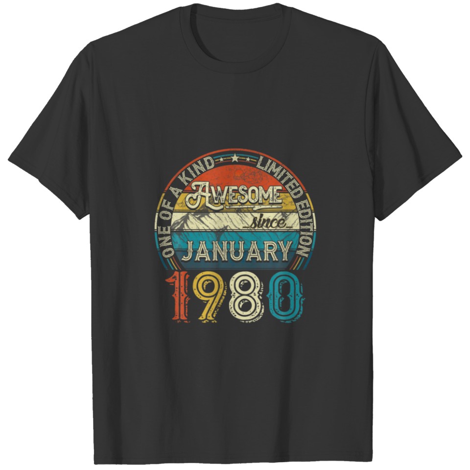 January 1980 Limited Edition Outfit Retro 42Nd Bda T-shirt