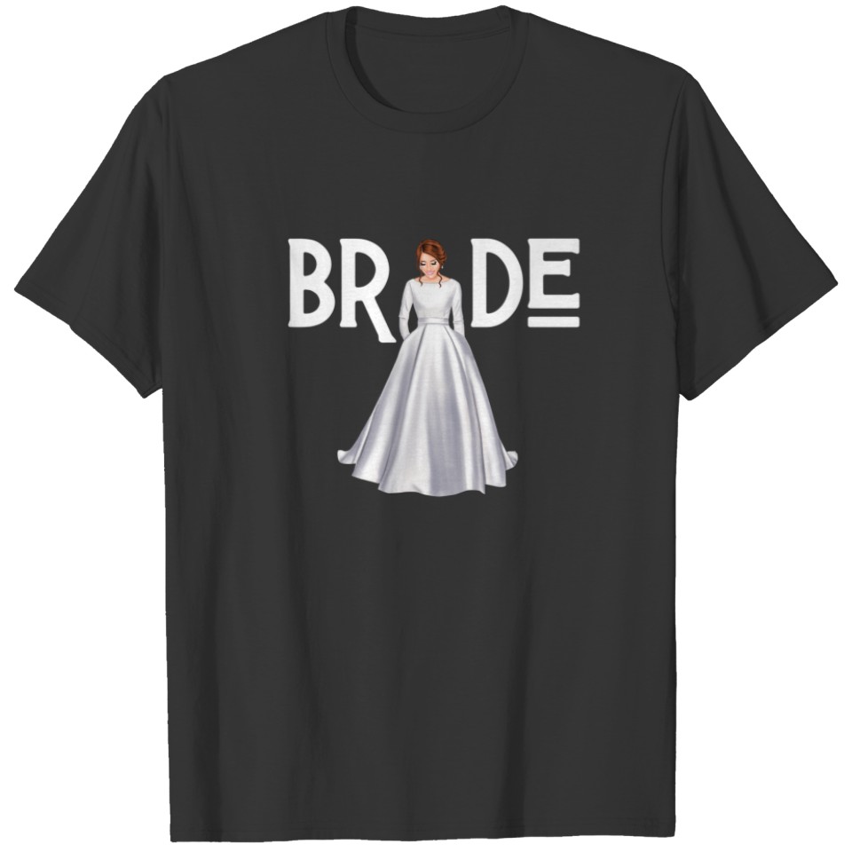 Bride Wedding Day Wife Valentines Love Marriage Mo T-shirt