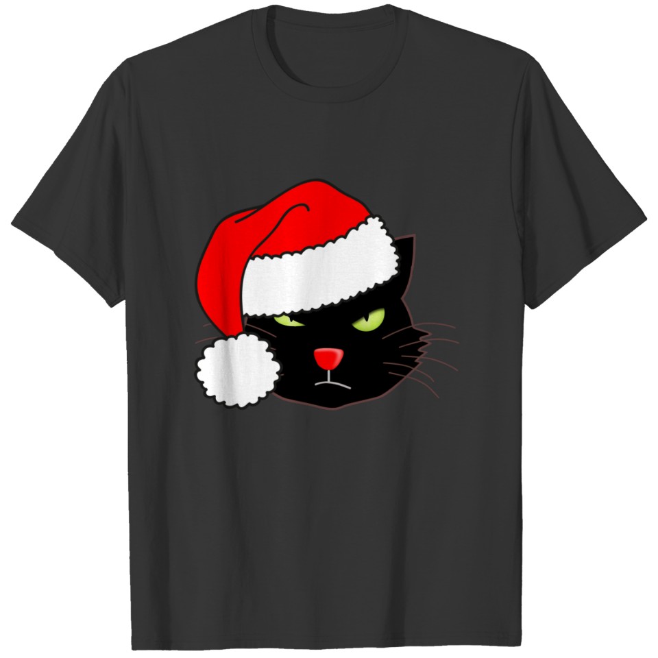 Santa Hat Cat T-shirt