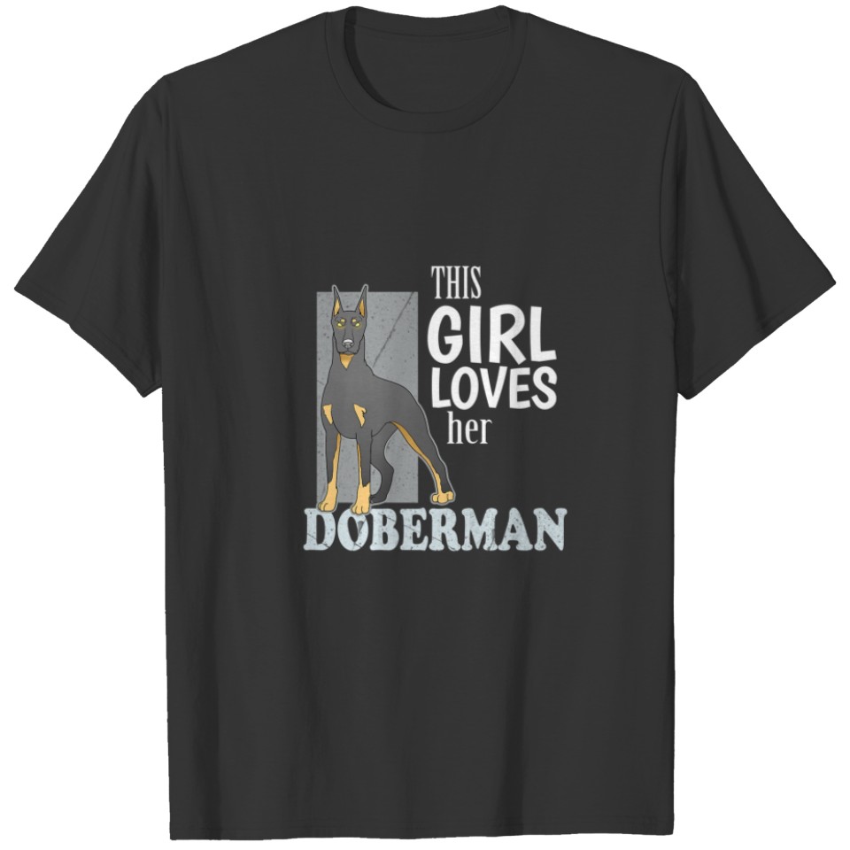 Womens Doberman Pincher Gift Love Dober T-shirt