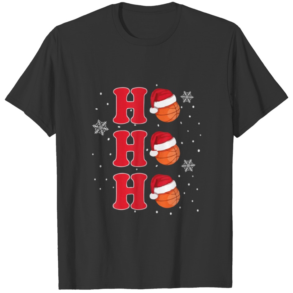 Christmas Funny Ho Ho Ho Basketball Pajama Santa L T-shirt
