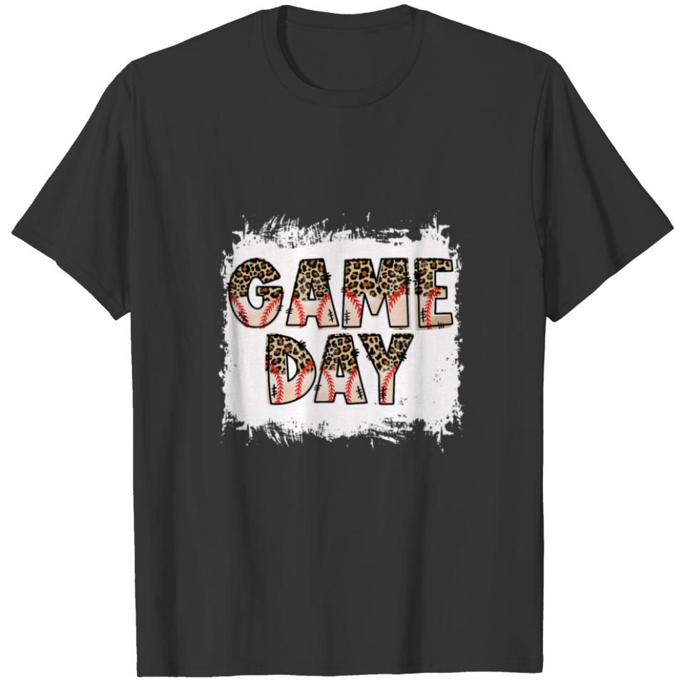 Bleached Baseball Game Day Vibes Hand Drawn Baseba T-shirt