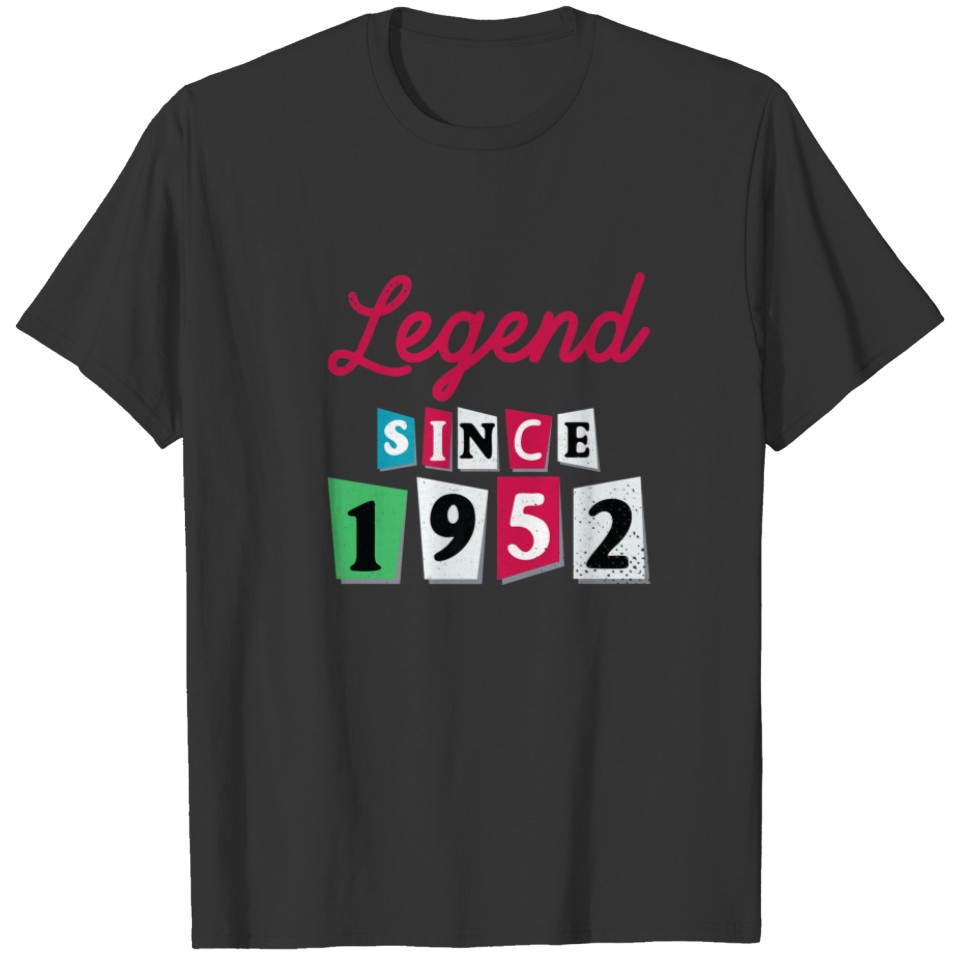Legend Since 1952 T S Vintage Retro 70Th Birthday T-shirt