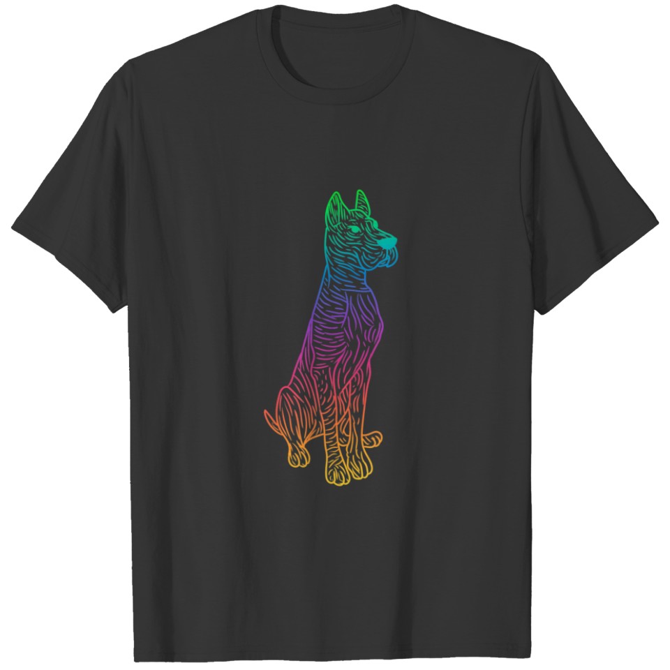 Retro Psychedelic Great Dane German Mastiff Dog Lo T-shirt