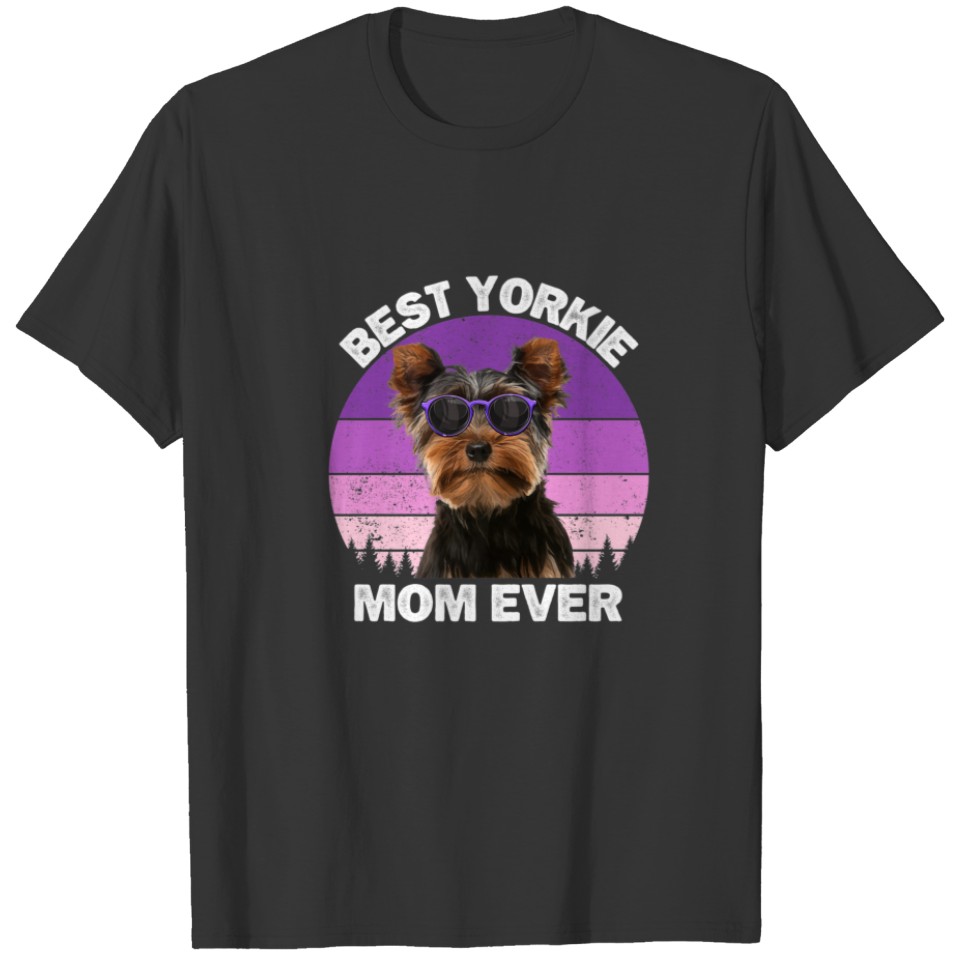 Yorkie Mom For Women Funny Yorkshire Terrier Dog L T-shirt