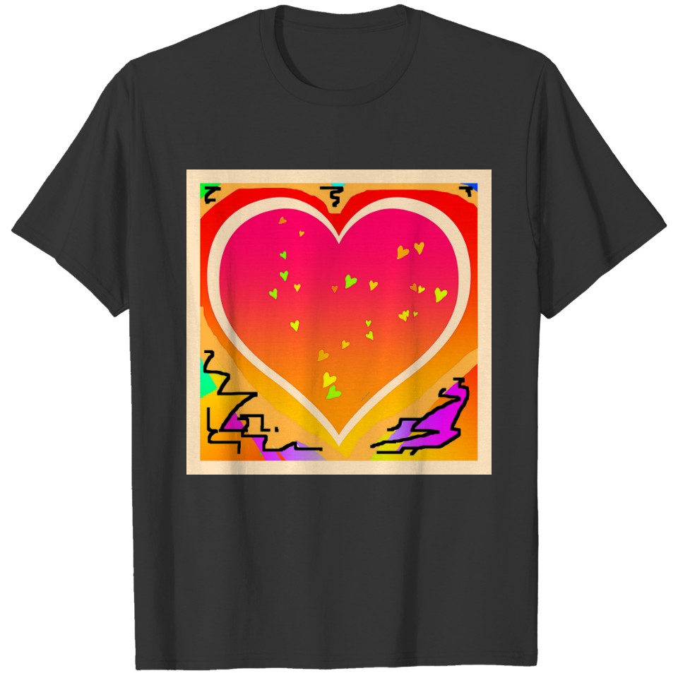 Plus Size Women Hearts Graphic T-shirt