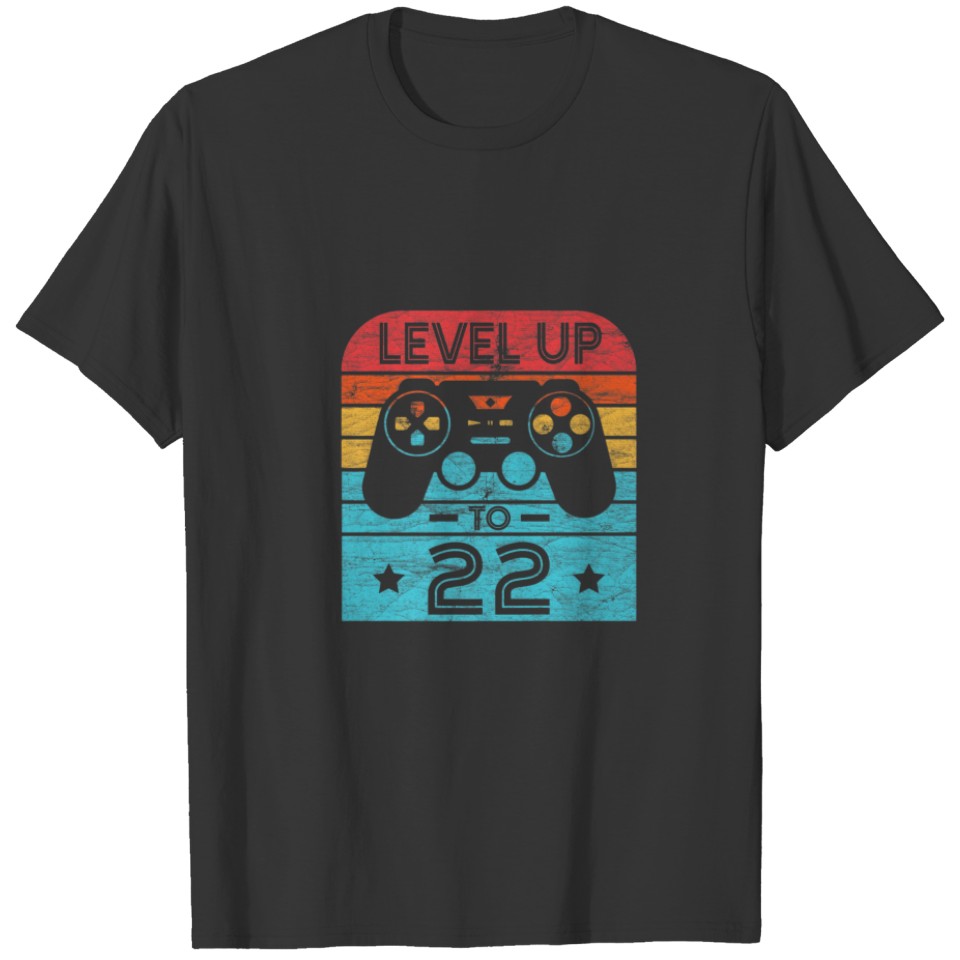 Retro Birthday Video Game 22 Years Old Gamer Level T-shirt