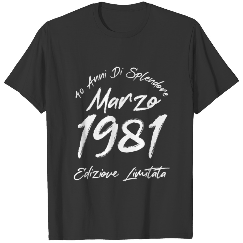 40 Years Birthday Man Vintage March 1981 1981 T-shirt