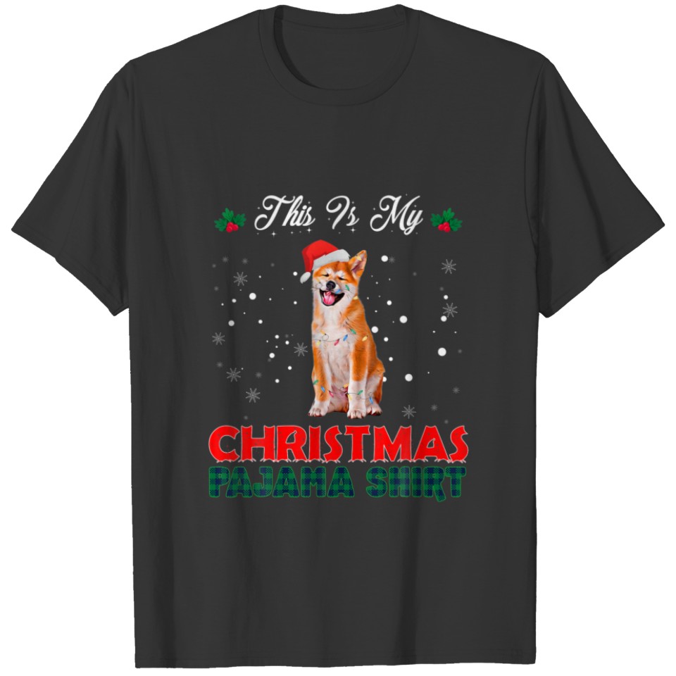 This Is My Christmas Pajama Akita Dog Lovers Costu T-shirt