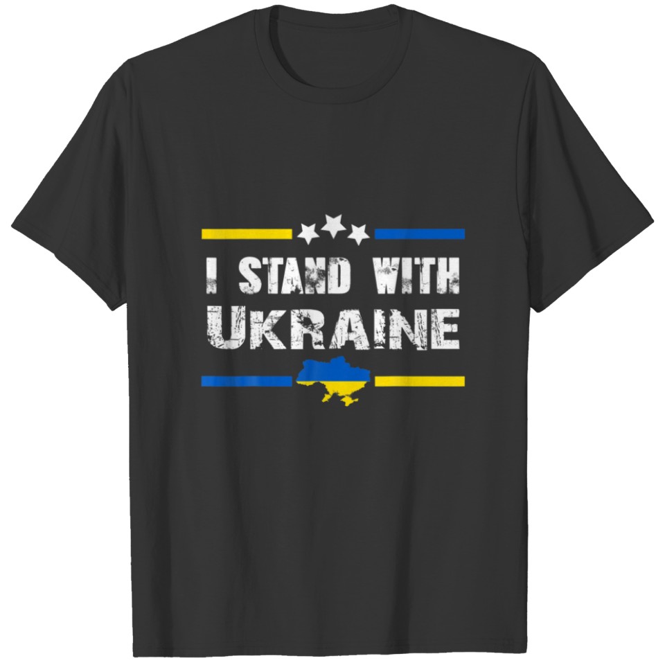 Support I Stand With Ukraine Flag American Ukraini T-shirt