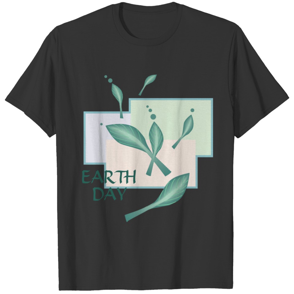 Earth Day Pastel Eco Leaves Green Fantasy 3D Art T-shirt