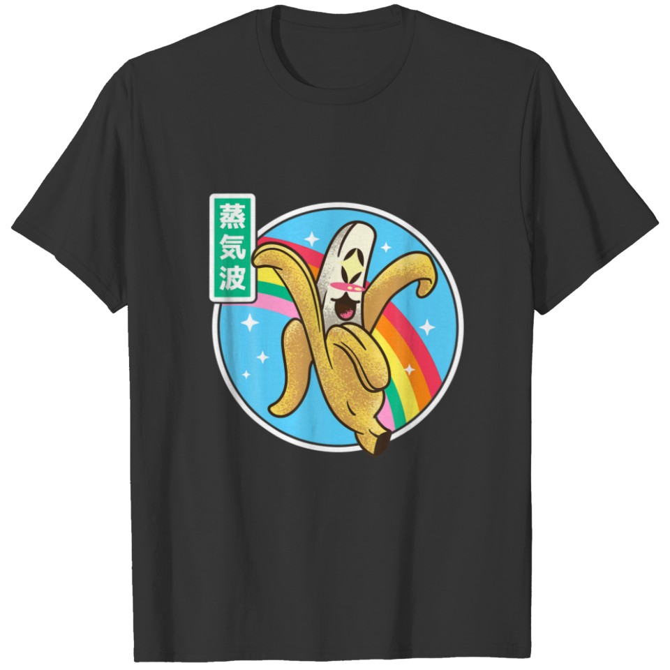 Happy Banana Rainbow Japan Style Otaku 90S Vaporwa T-shirt
