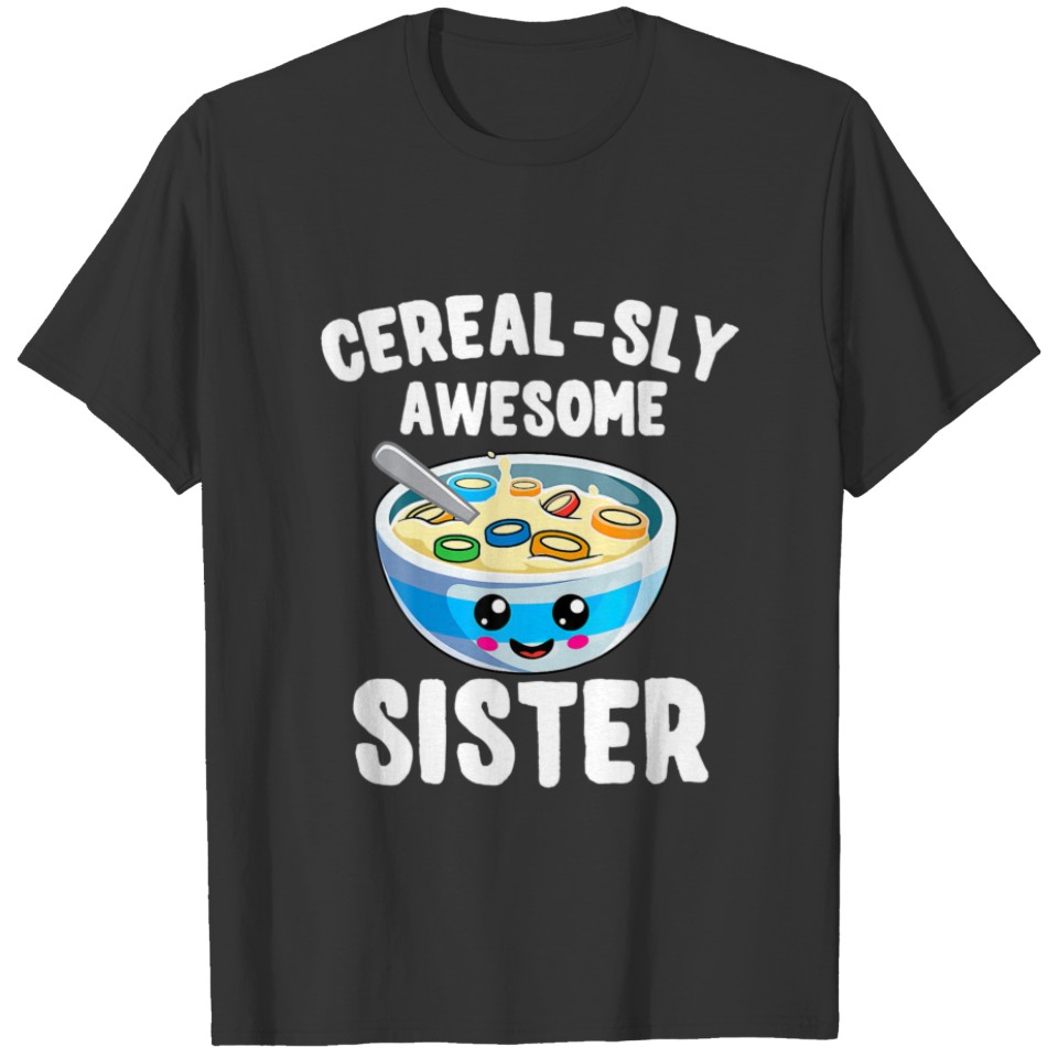 Kids Cute Sibling Matching Little Sister Cereal Lo T-shirt