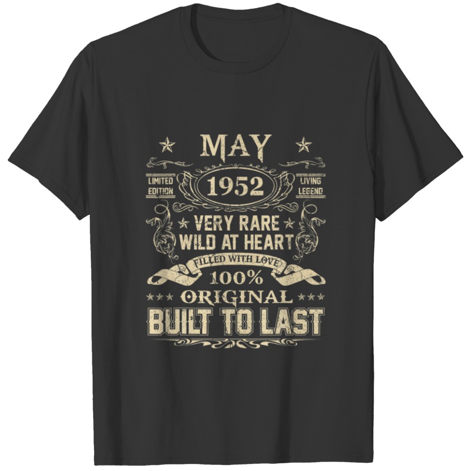 May 1952 70 Years Old 70Th Birthday Gifts T-shirt