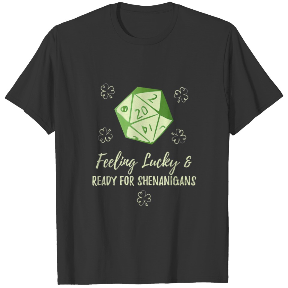 Lucky St Patricks Day Dungeons And RPG Dragons T-shirt