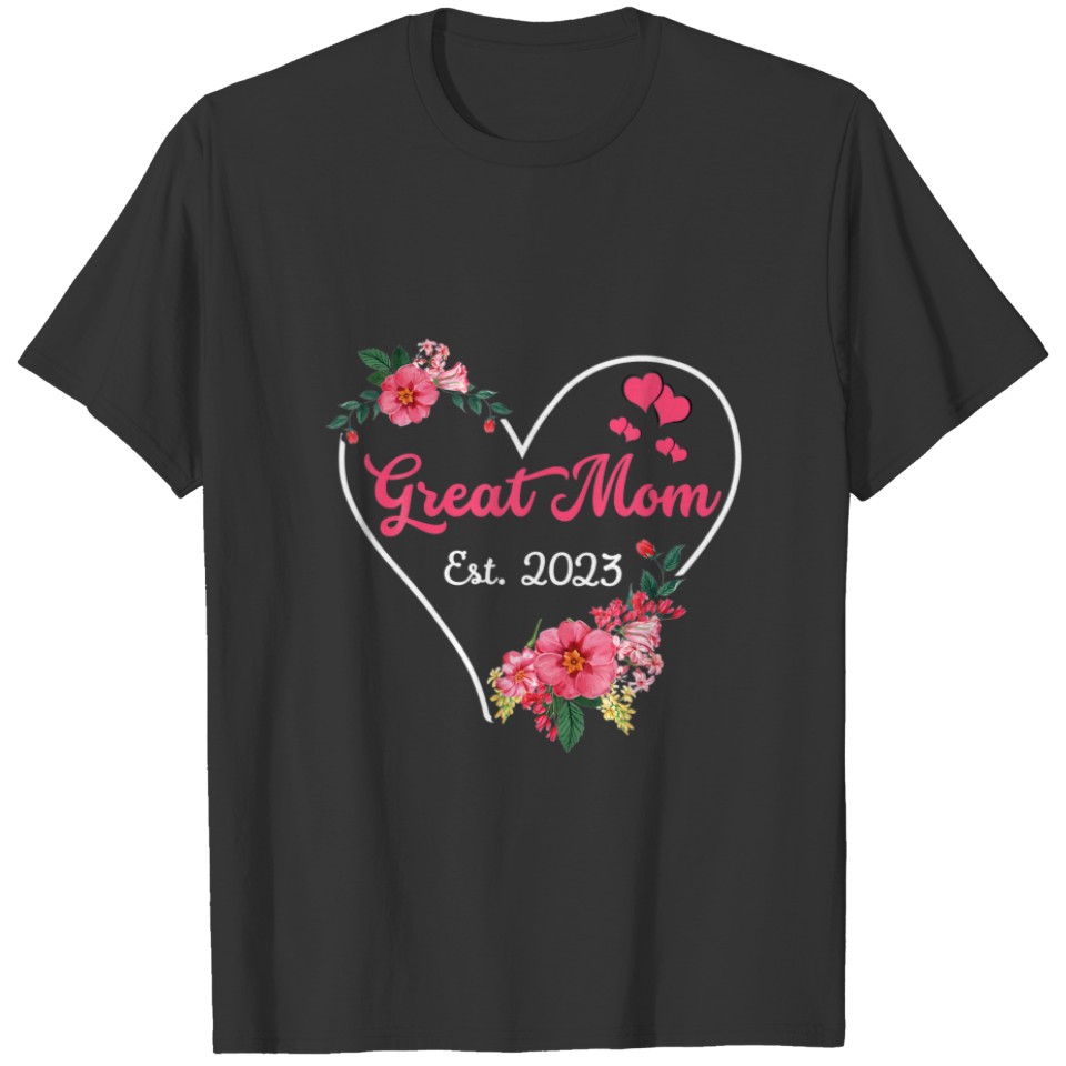 Great Mom To Grandma 2023 Pregnancy Announcement F T-shirt