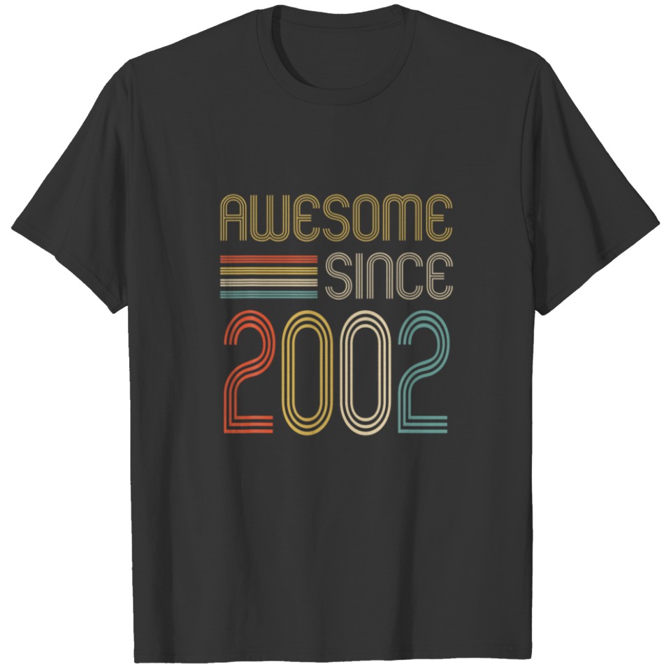 20Th Birthday Gifts Awesome Since 2002 T-shirt