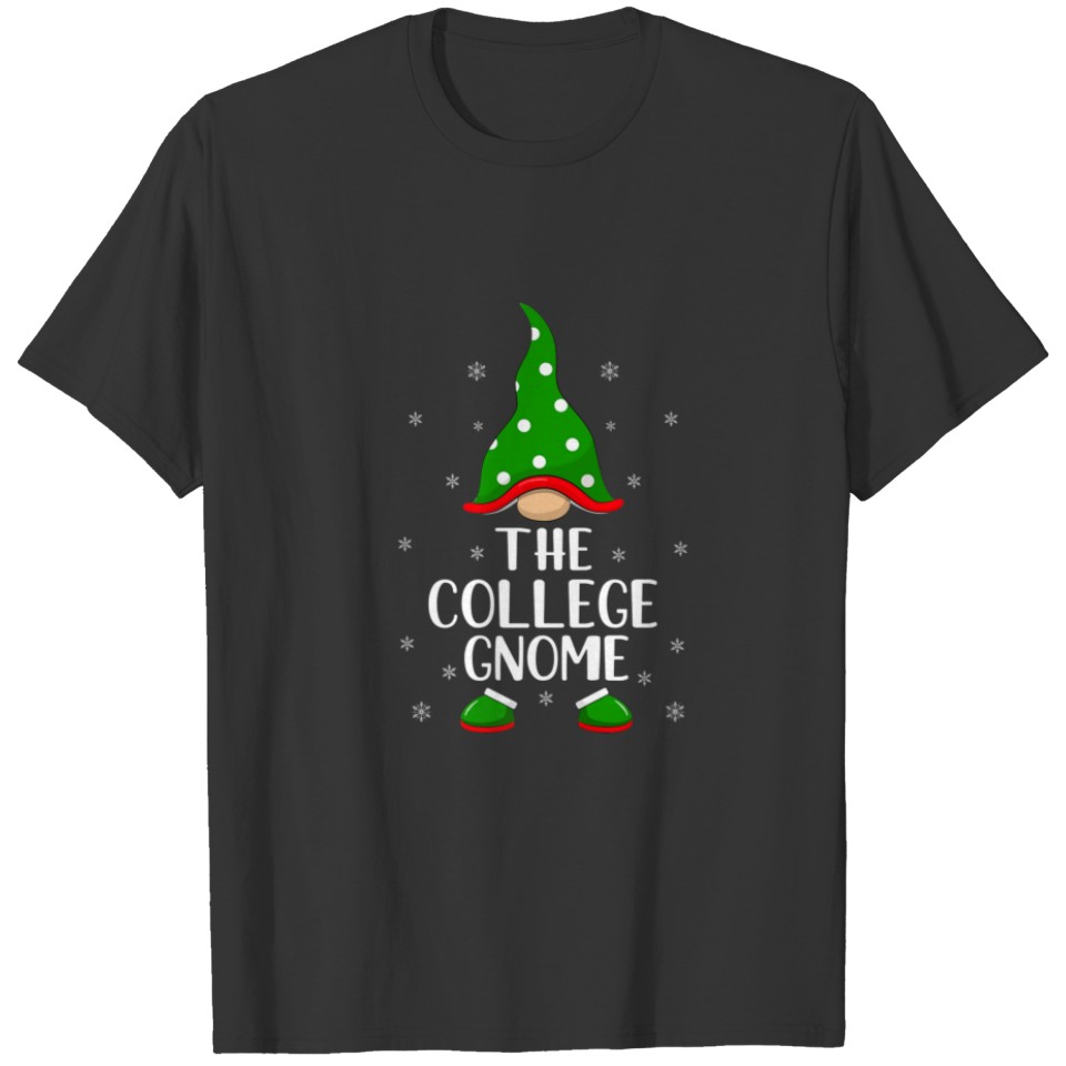 Funny Matching Family The College Gnome Christmas T-shirt