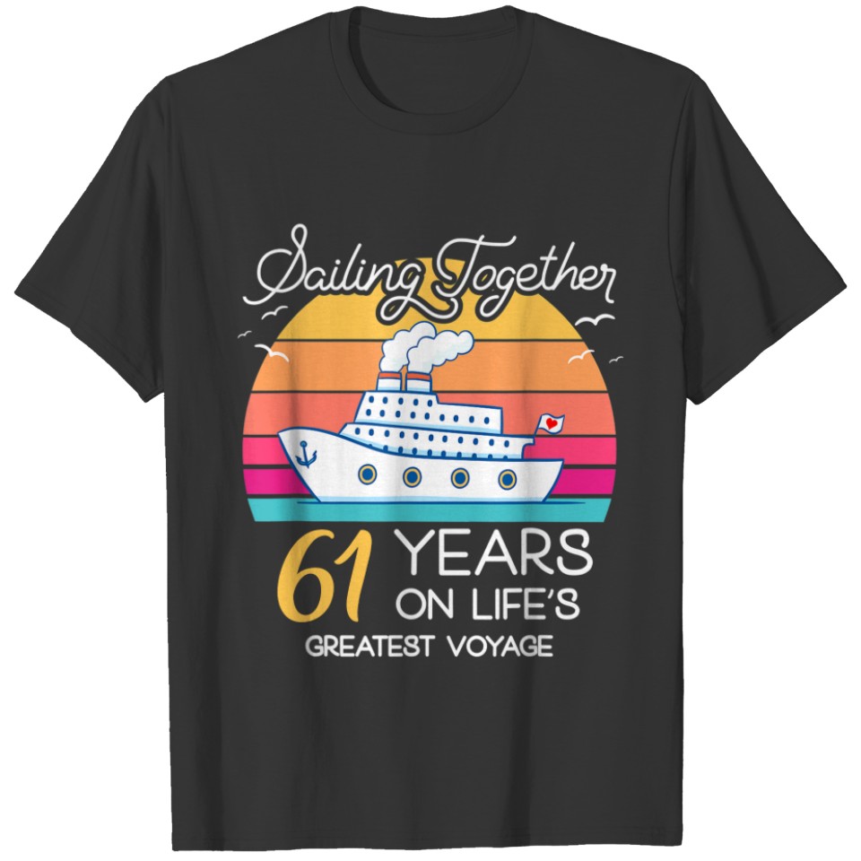 Married in 61 Years Wedding Anniversary Cruise-Rec T-shirt