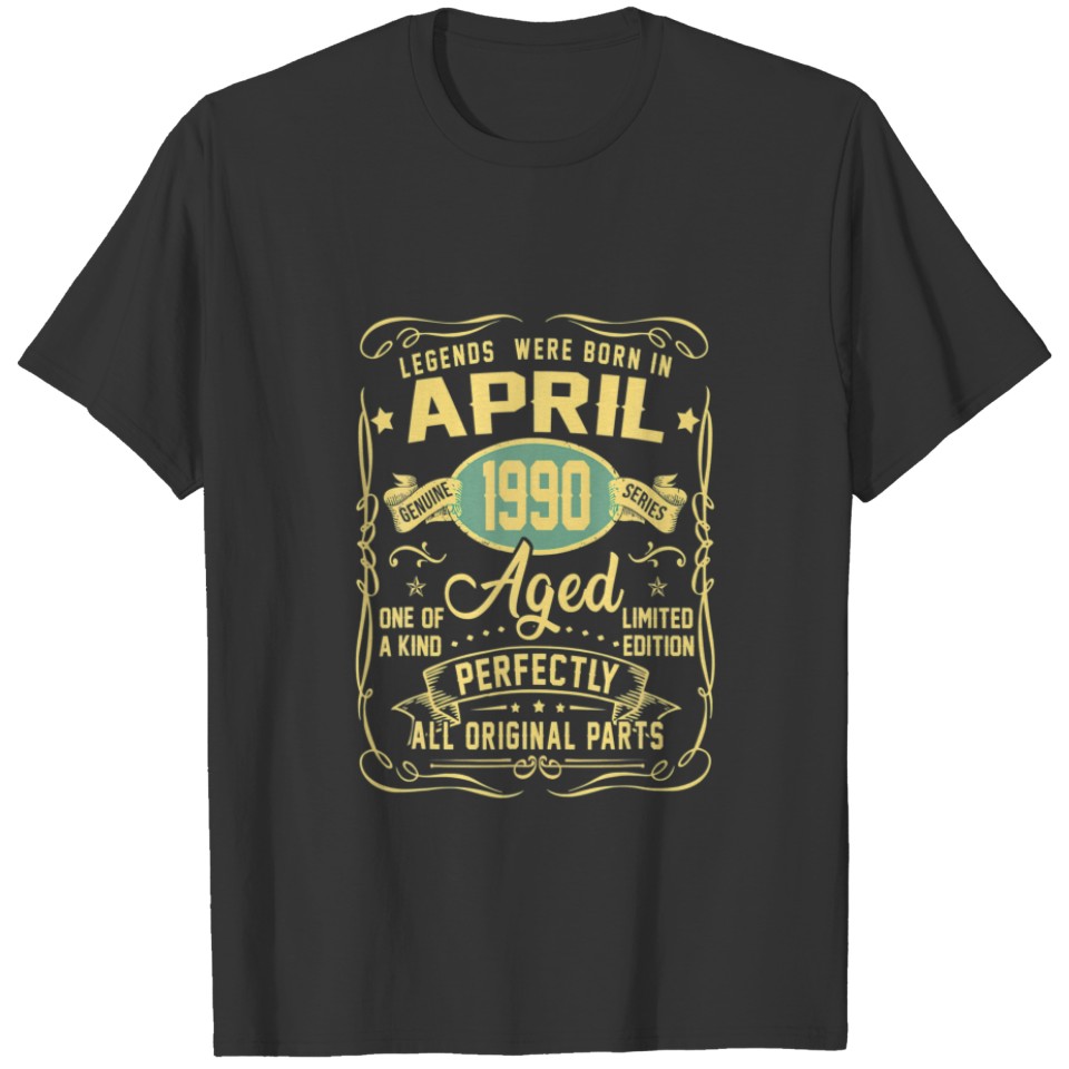 Legends Were Born In April 1990 32Nd Birthday Gift T-shirt