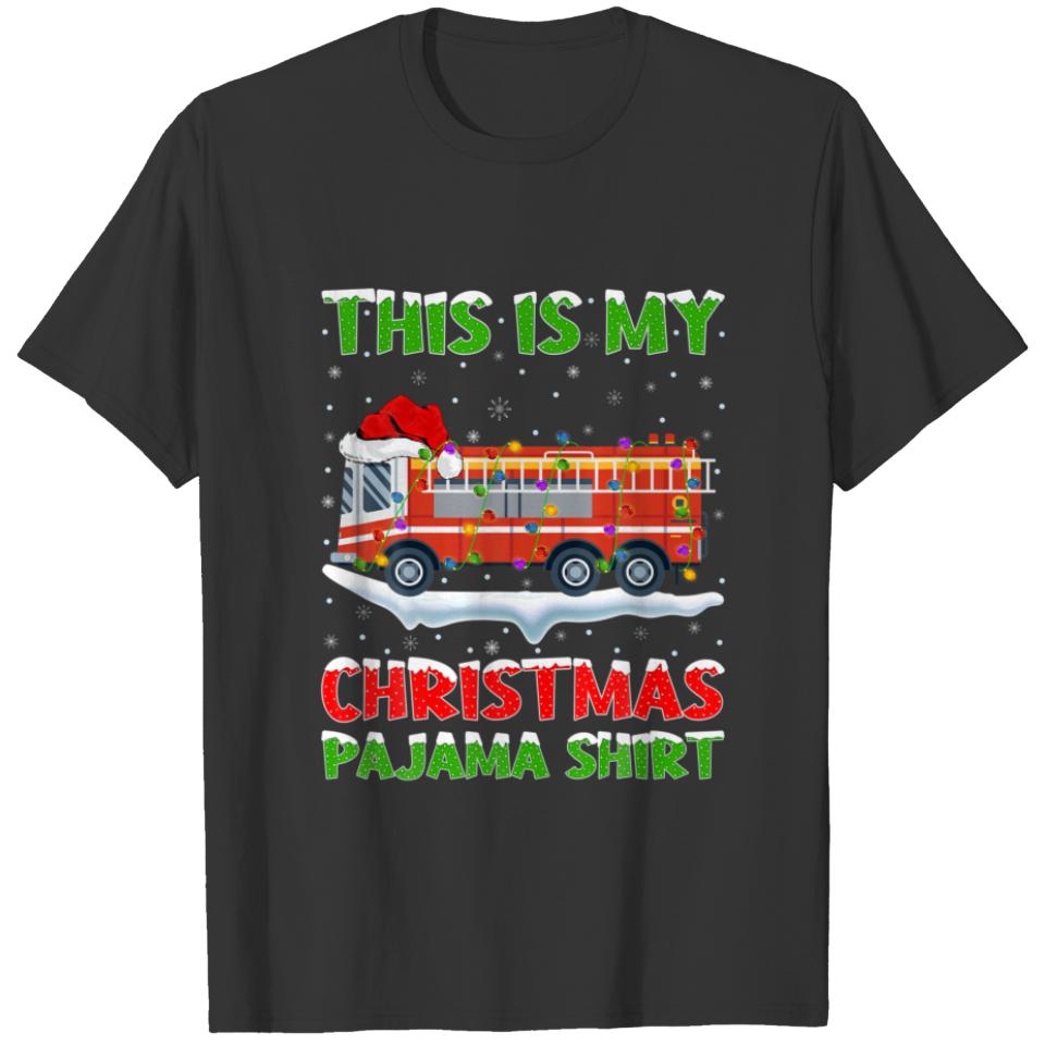 This Is My Christmas Pajama Fire Engine Christmas T-shirt