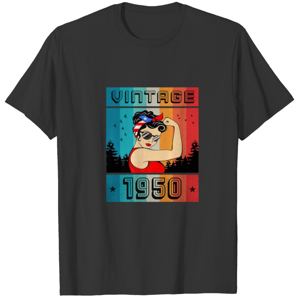 72Th Birthday Gift 72 Years Old For Women Retro Vi T-shirt
