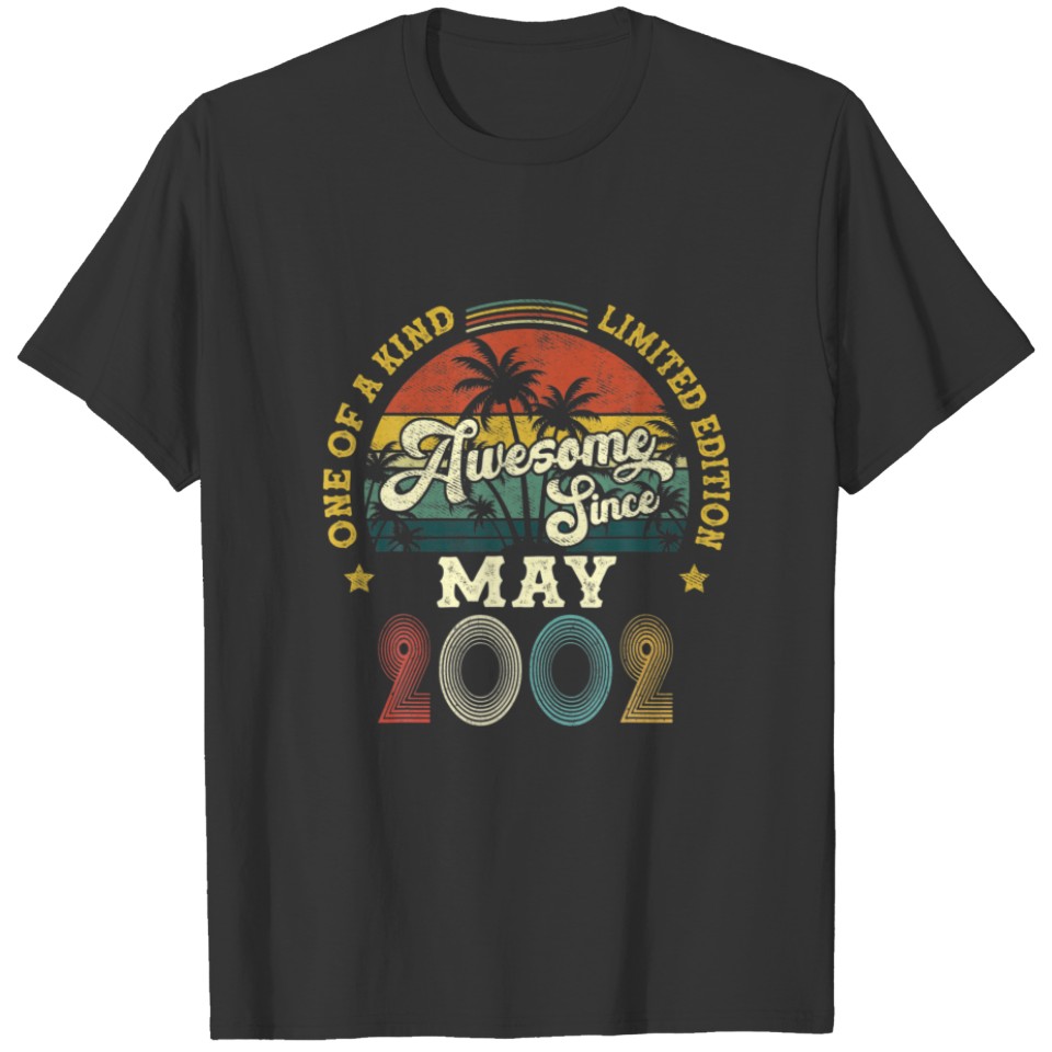 Awesome Since May 2002 Vintage 20Th Birthday Gifts T-shirt