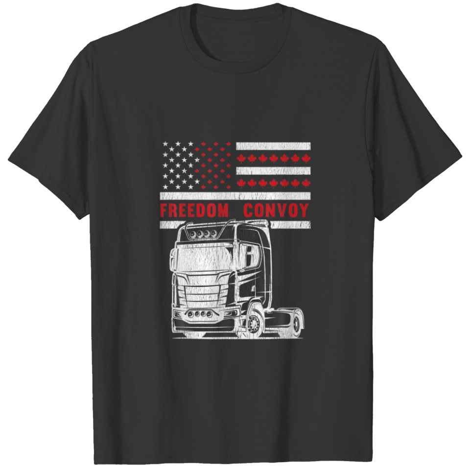 FREEDOM CONVOY 2022 CANADIAN SUPPORT TRUCKER MAPLE T-shirt