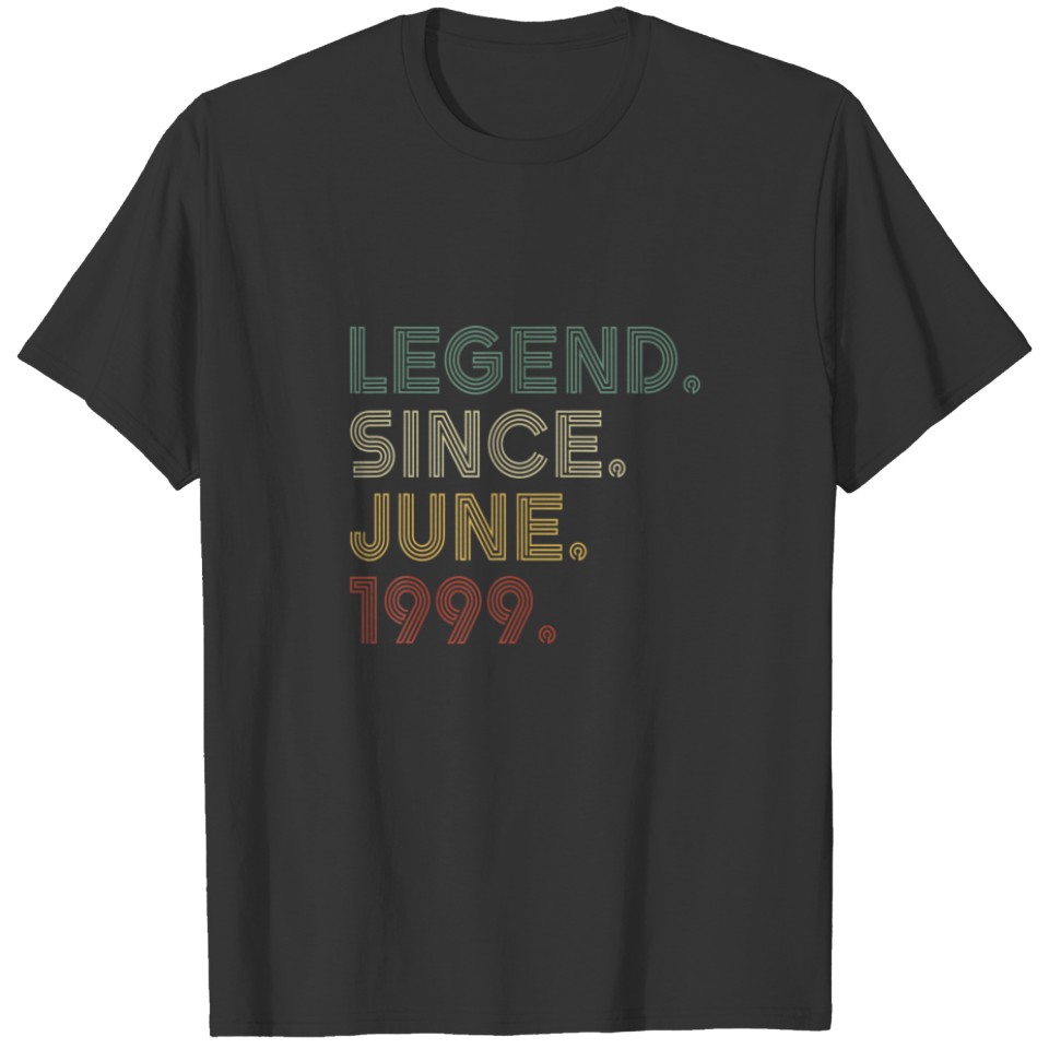 Vintage 23Rd Birthday Legend Since June 1999 23 Ye T-shirt