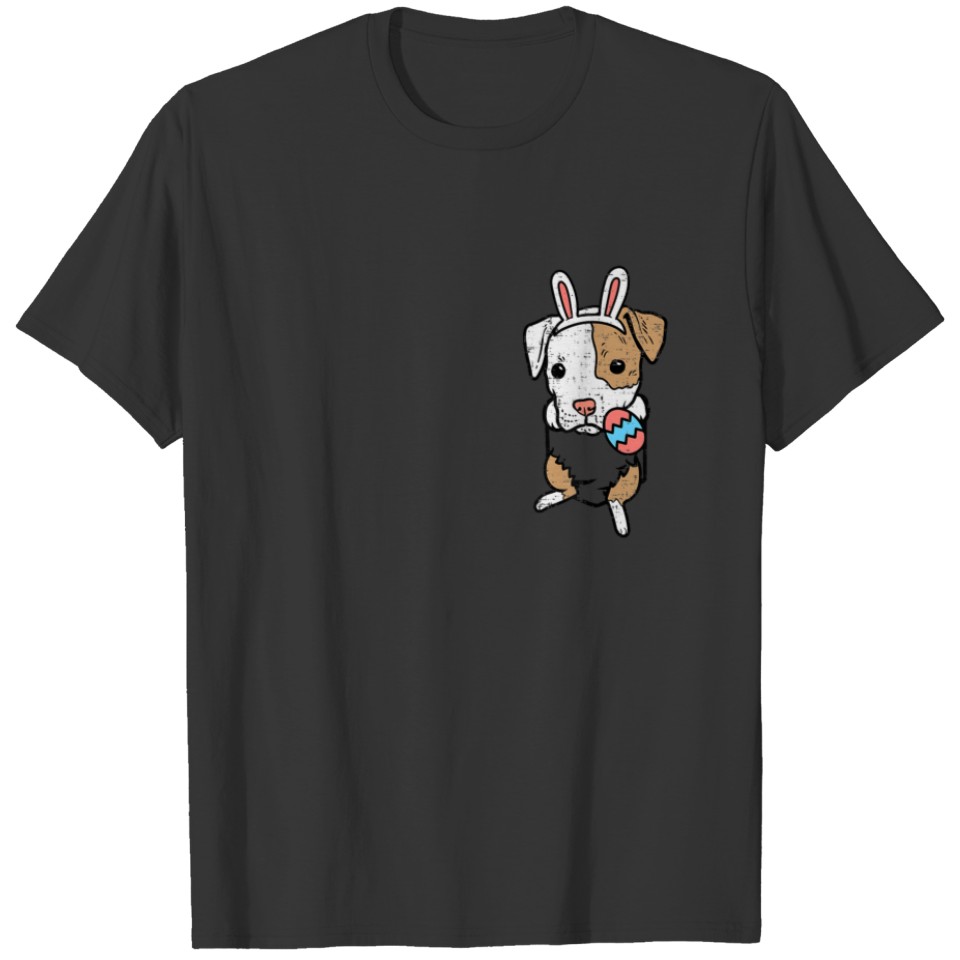 Pocket Easter Pitbull Bunny Pittie Dog Lover Men W T-shirt