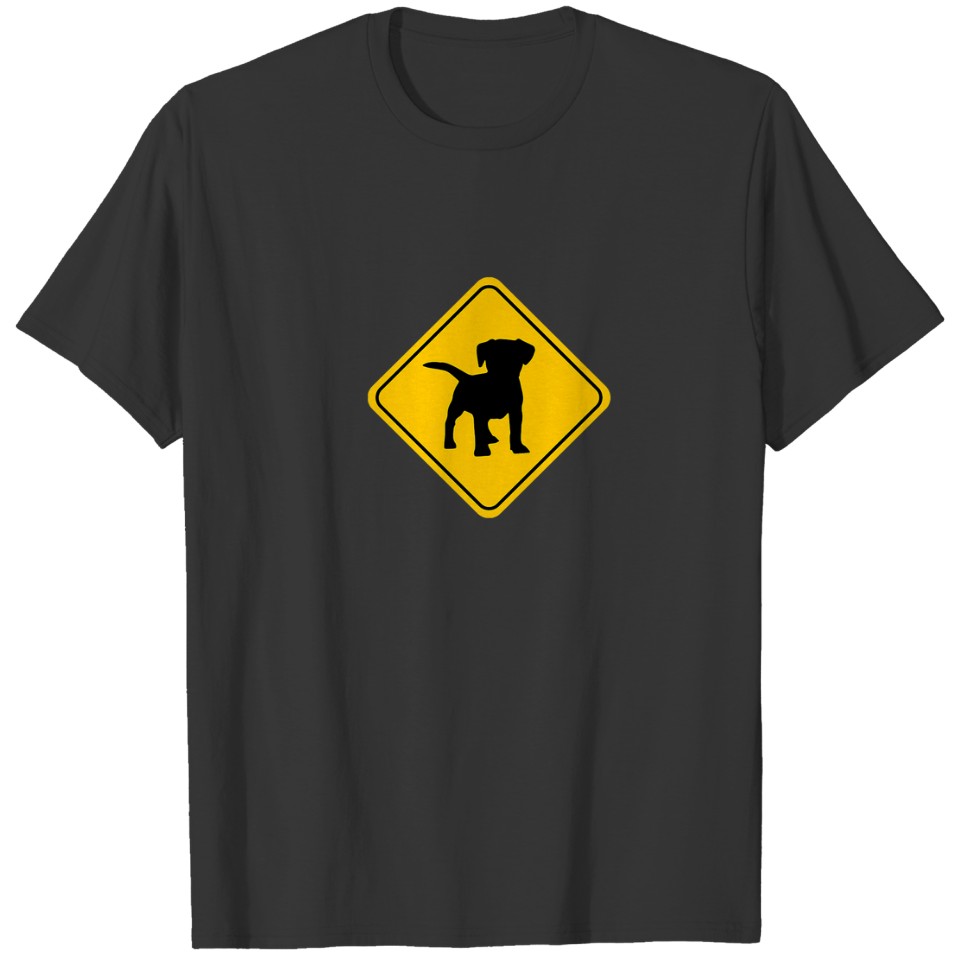 Puppy Dog Cute Crossing Road Sign Classic Minimali T-shirt
