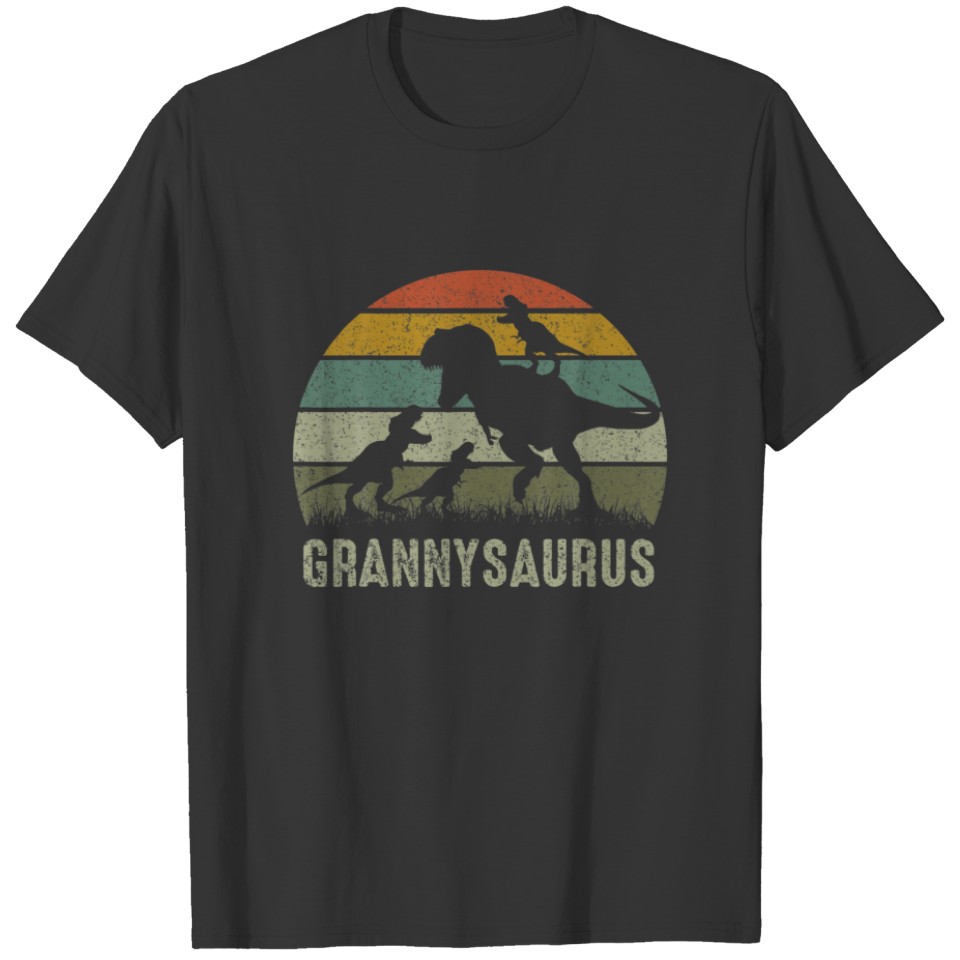 Granny Dinosaur T Rex Grannysaurus 3 Kids Family M T-shirt