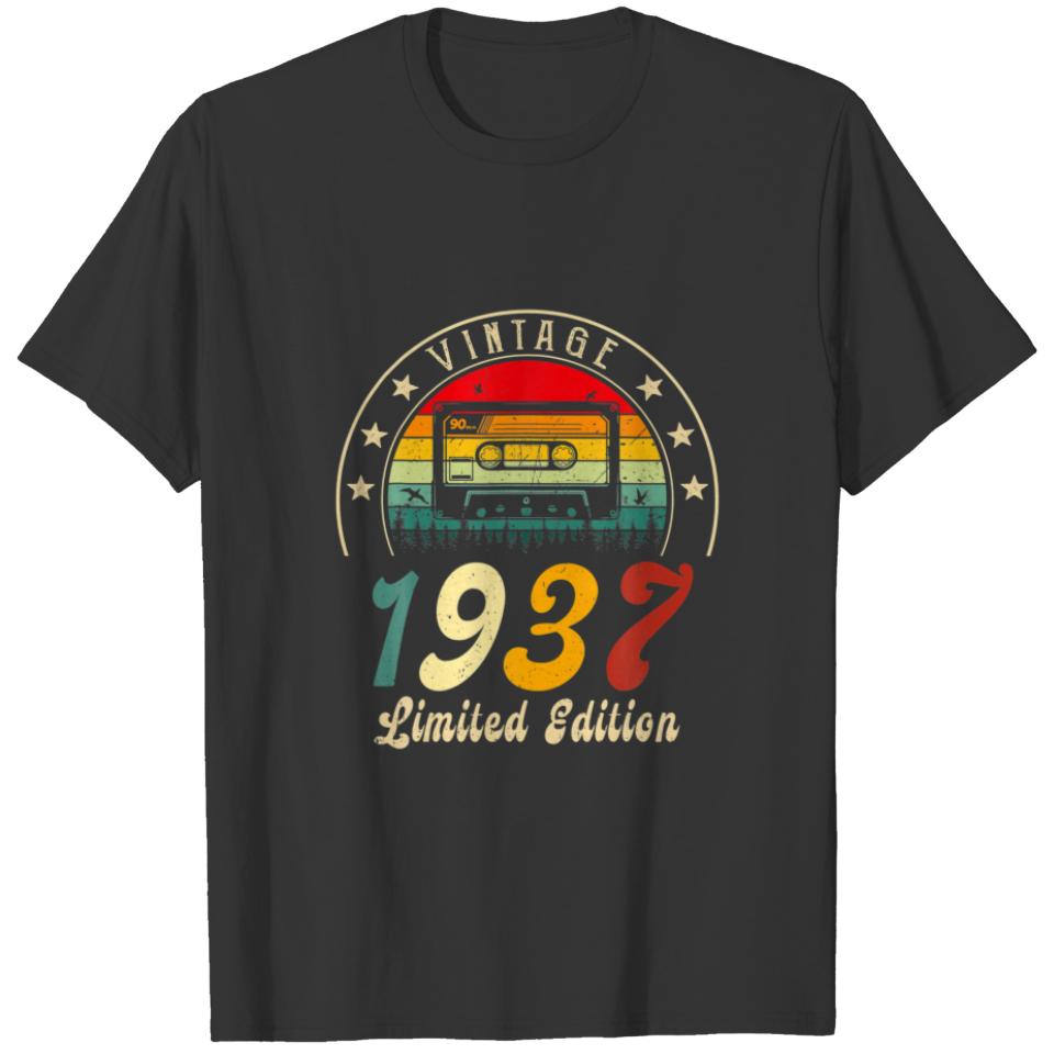 Vintage 1937 Retro Cassette 1937 85Th Birthday 85 T-shirt