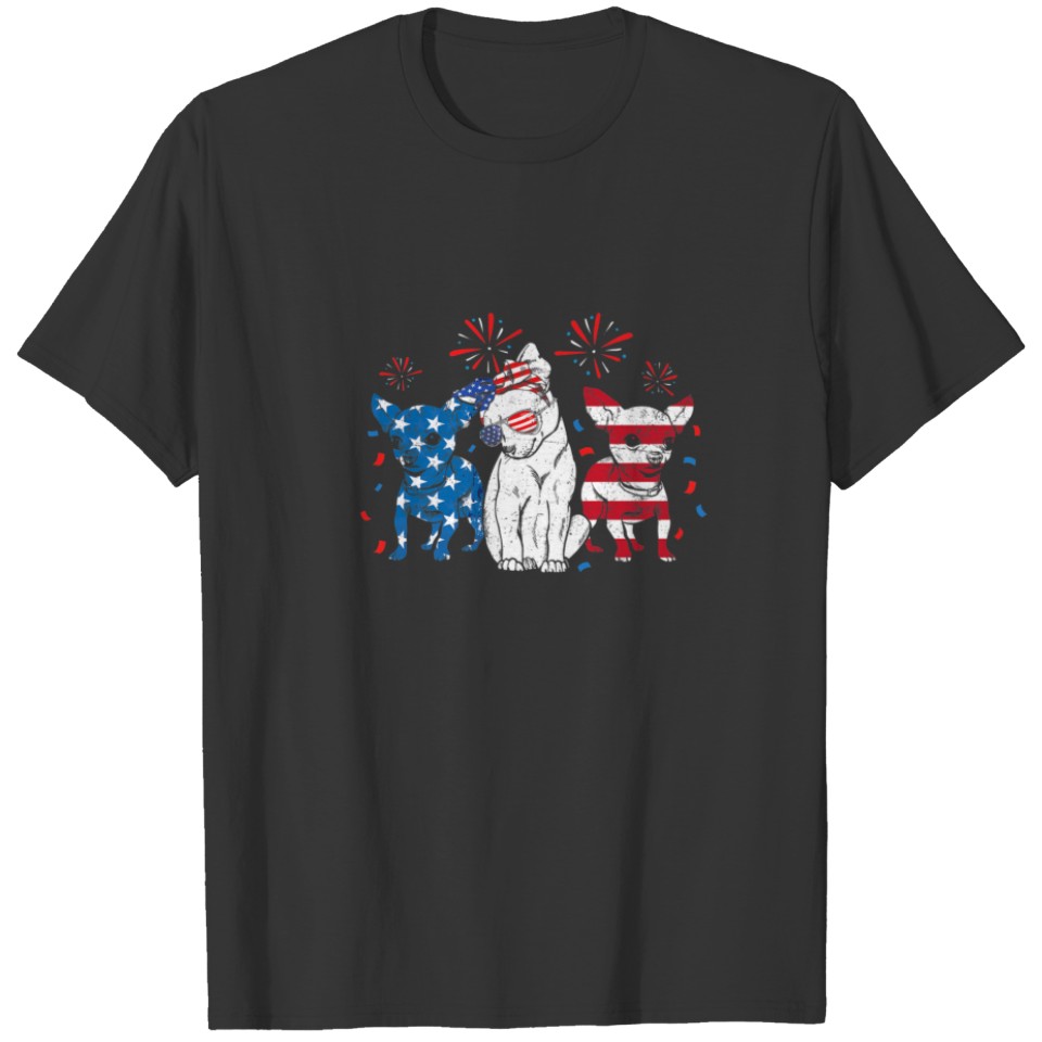 Chihuahua 4Th Of July Men American USA Flag Dog Lo T-shirt