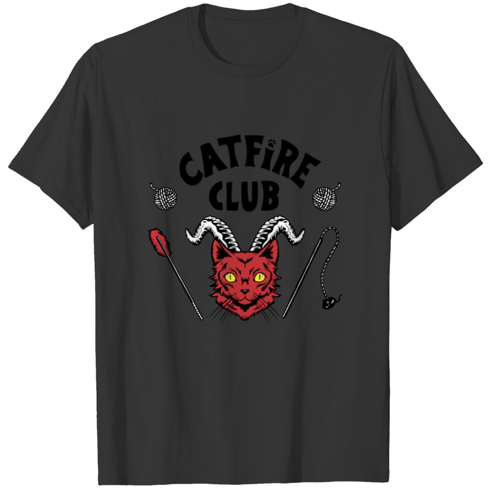 Catfire Club   Throw Pillow T-shirt