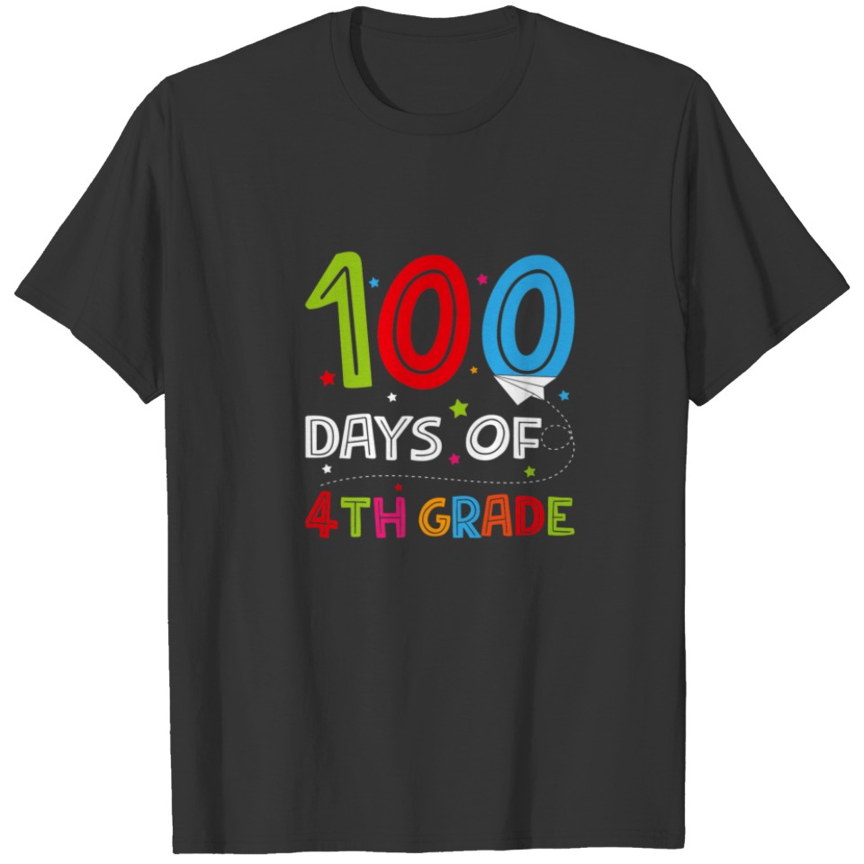 100 Days Of 4Th Grade Teacher Boys Girls Fourth Gr T-shirt