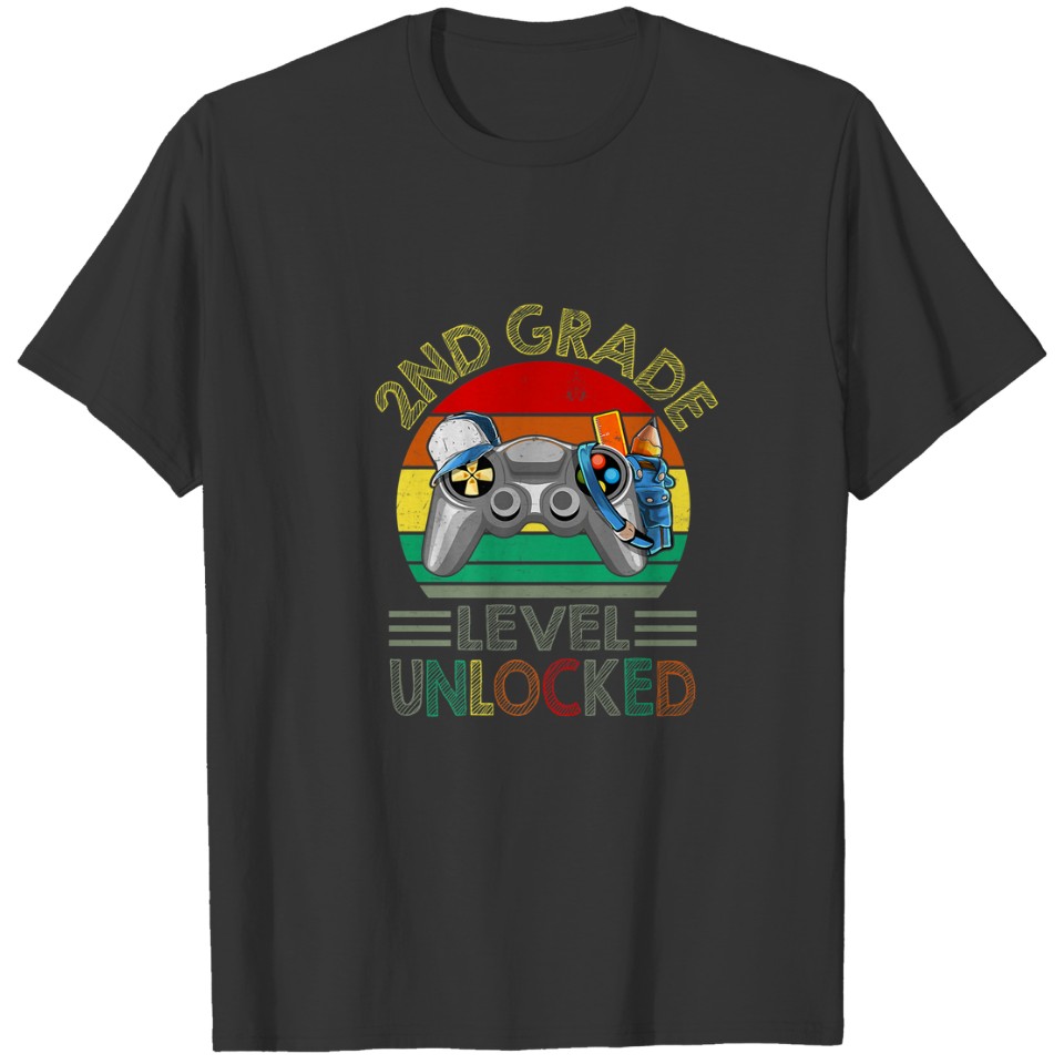 2Nd Grade Level Unlocked Video Game Back To School T-shirt
