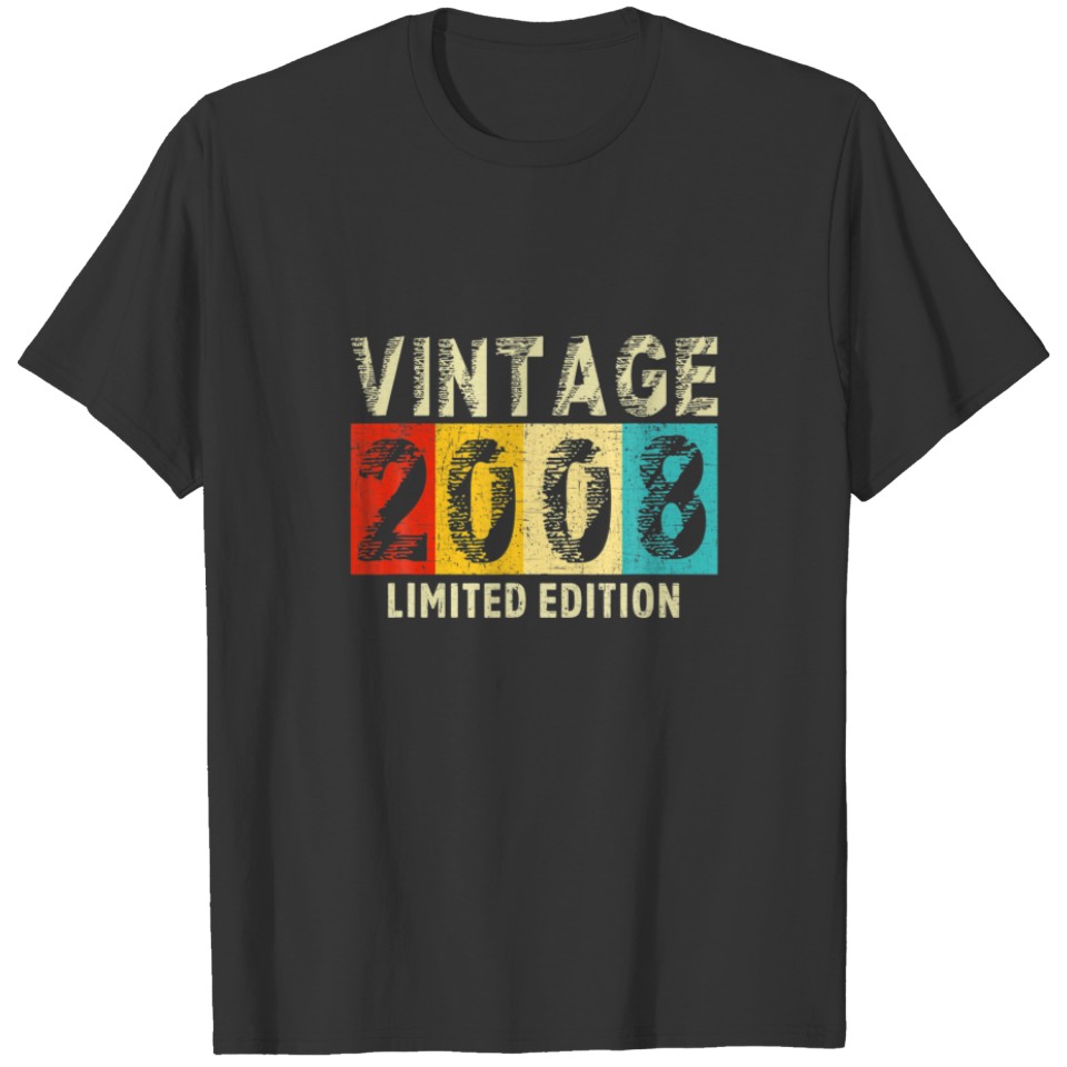 14 Years Old - Made In 2008 - Vintage 14Th Birthda T-shirt